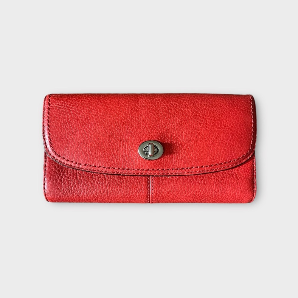 Coach red leather wallet